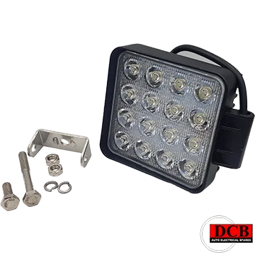 Square work lamp, 48 Watts, spot beam